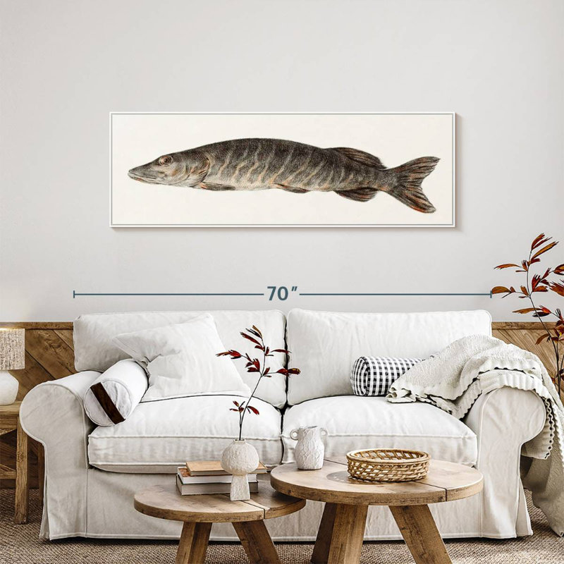 Brochet, 57" X 19", Floating Frame White