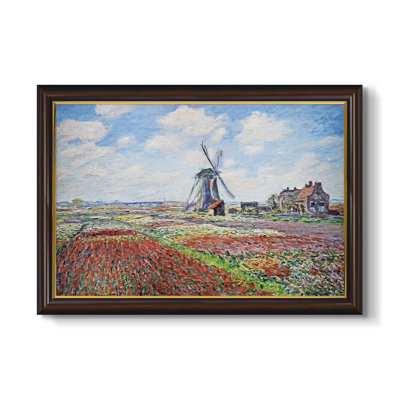 Tulip Fields with the Rijnsburg Windmill, 1886 - Claude Monet - Toile encadrée sur mesure
