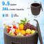 Table d'appoint pour refroidisseur de glace d'extérieur 9,5 gallons SHAREWIN, coffre à glace portatif rond en rotin avec poignée intégrée, poignées latérales avec couvercle supérieur-112868471