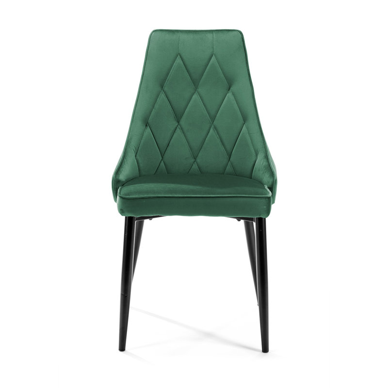Montegut 46cm H Tufted Velvet Upholstered Upholstered Back Side Chair in Green