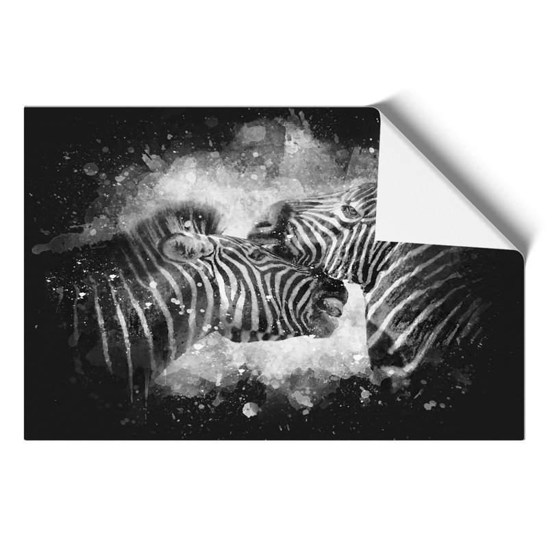 Zebras Paint Splash - Frameless Print, 59cm H x 84cm W x 0.1cm D