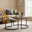 Ensemble de 2 tables gigognes 31,5 po, table d'appoint, finition bois de chêne naturel, peu encombrante, style industriel moderne