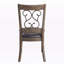 Chaise d'appoint Lindee en cuir synthétique noir et cerisier vieilli (lot de 2)