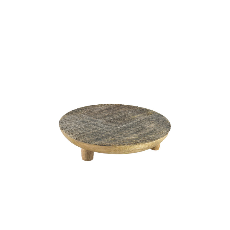 Gracie Oaks Dark Wood Display Stand - 2" X 9" - Plant Stand Or Decorative Stool For Home Decor, Gardens, And Indoor Displays