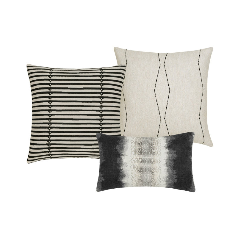 Charcoal Coordinated Set of 5 Indoor & Outdoor Throw Pillows, 3