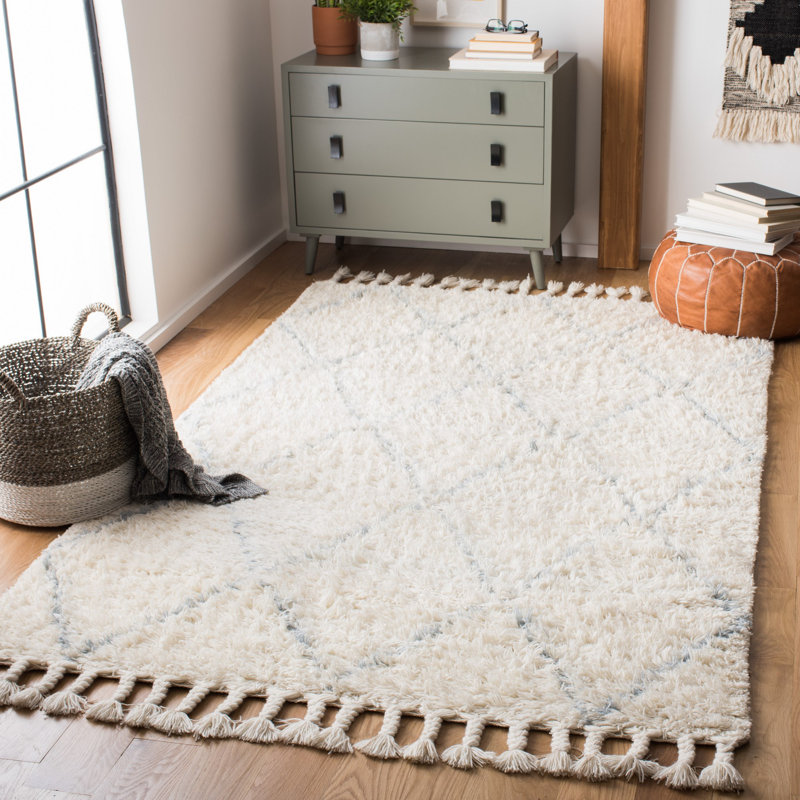 Powell Hand Woven Wool Geometric Rug, Rectangle 4' x 6'