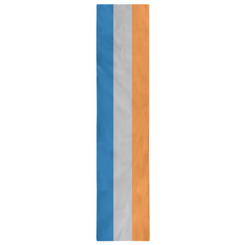 Chemin de table basket New York, L 72 po x l 16 po, Bleu / Argent / Orange, Polyester sergé