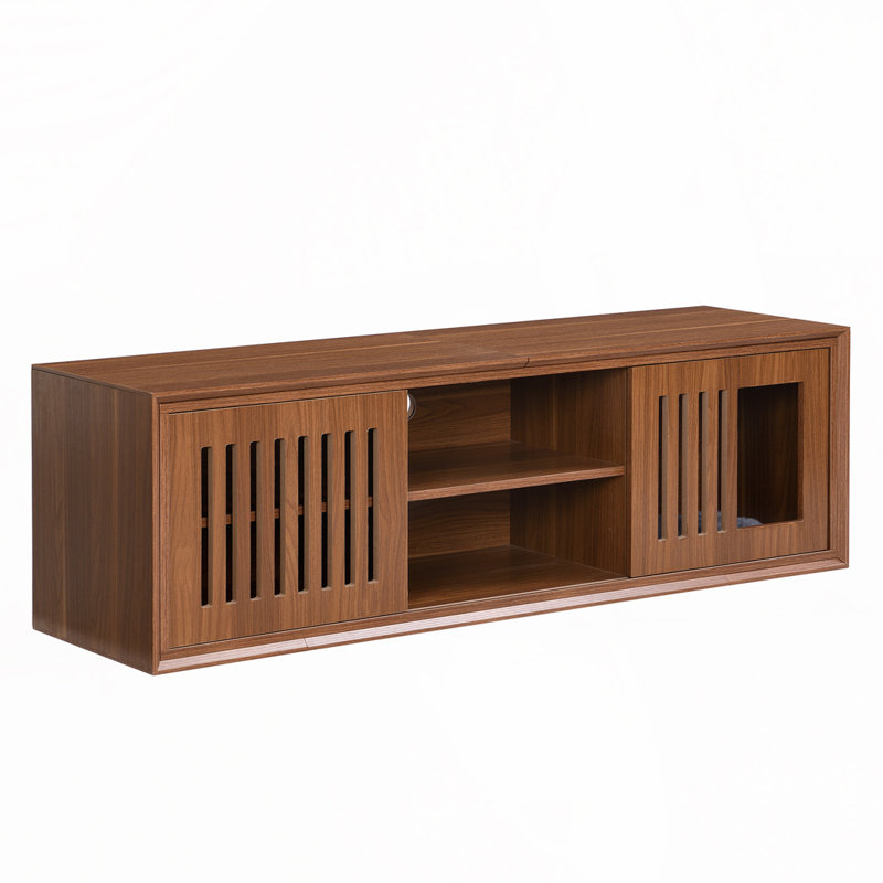 Meuble télé avec table extensible, porte coulissante