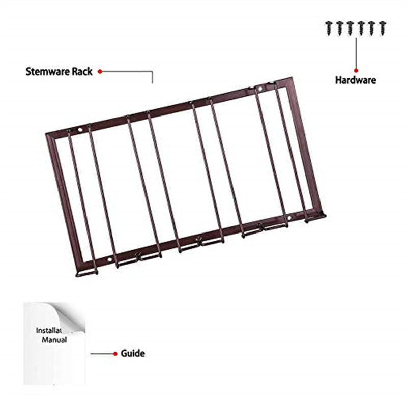 Adalyna Open Shelving Wine Glass Rack, Brown