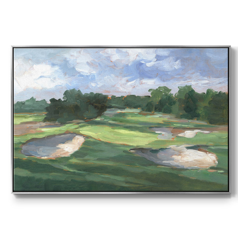 " Golf Course Study III ", 25" H x 37" W x 2" D, Silver