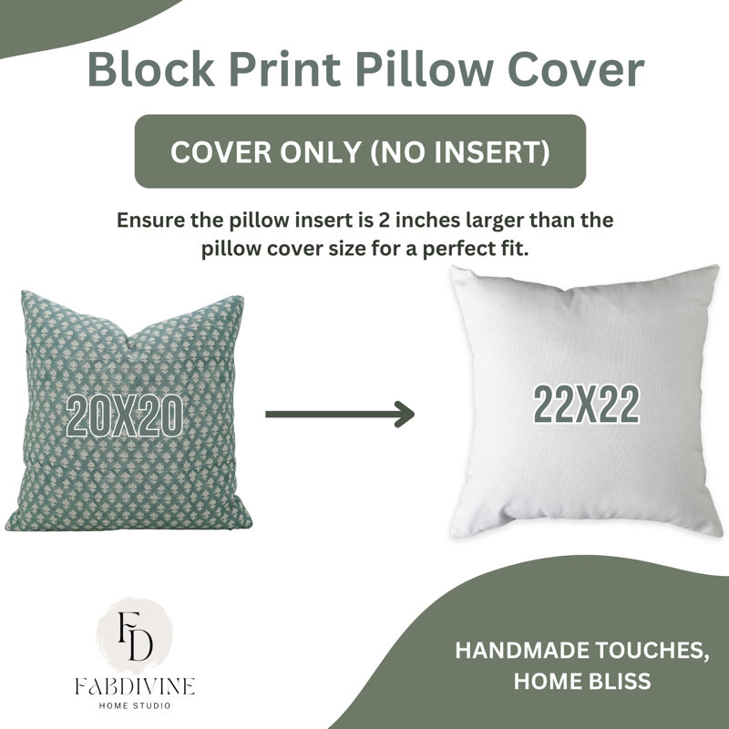 Housse de coussin en coton Floral, H 20 po x l 12 po