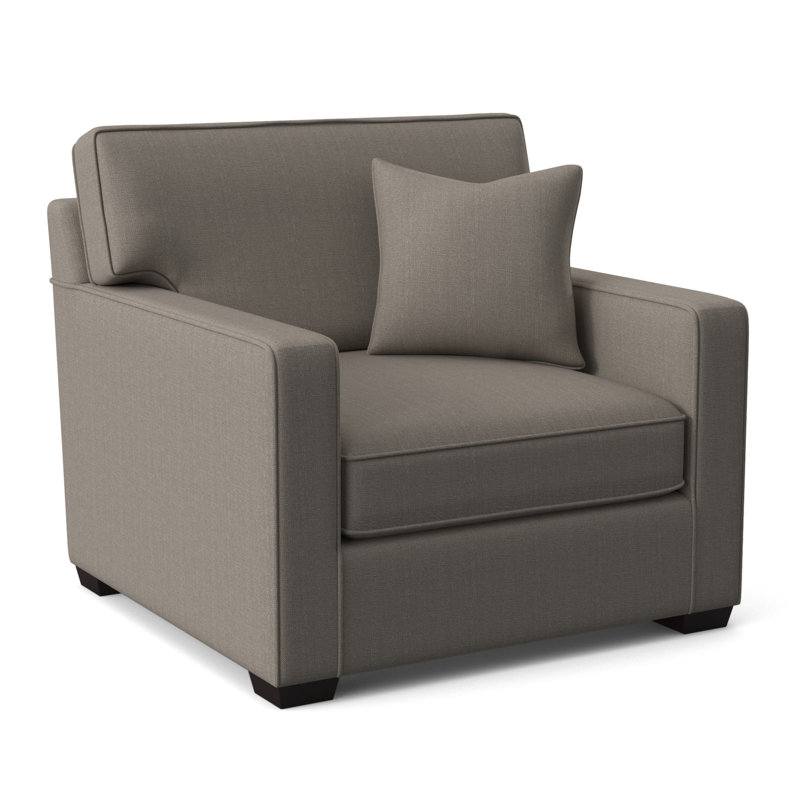 Gramercy Park Upholstered Accent Chair, Java Finish, Stone Crypton Performance