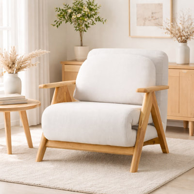 Convertible Futon Chair Bed Upholstered Armchair,Sofa & Sleeper with Solid Wood Frame by George Oliver