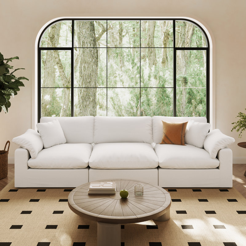 Canapé modulaire surdimensionné à 3 places Cloud Couch, 3,  H 34,6 po x l 110,8 po x P 39,3 po, Blanc