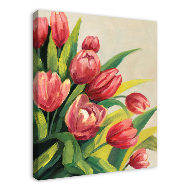 Vibrant Tulips - Peinture sur toile, Toile tendue, H 30 po x l 24 po x P 1,25 po