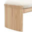 Repose-pieds beige en bois d'hévéa sans dossier de 51,5 pouces, siège confortable et relaxant, s'adapte à un décor simple, pour le couloir de la chambre