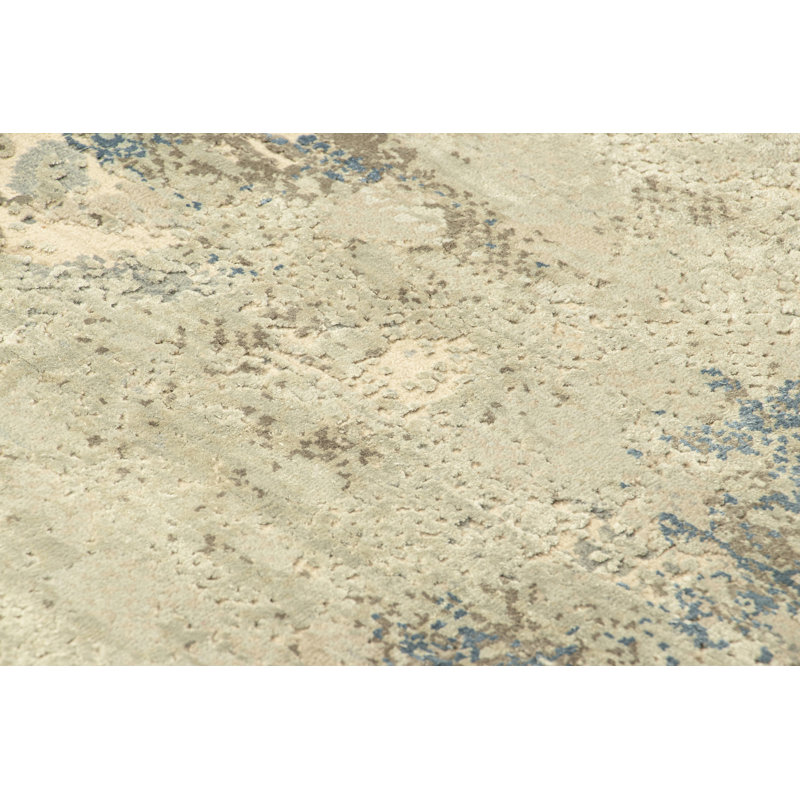 Rug & Kilim’S Gift-Size Abstract Rug In Cream And Blue All Over Pattern