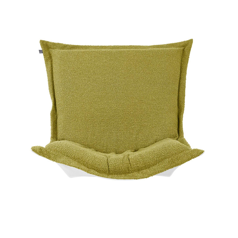 Kiyanna Patio Scroll Puff Chair Cover & Cushion, Alicante Breeze, Green