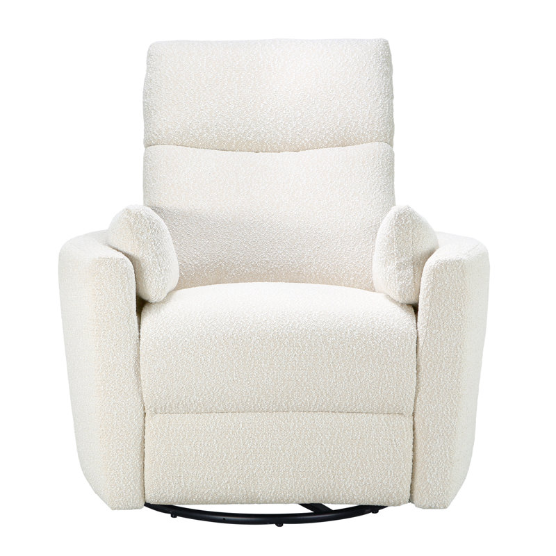 Lottie Cream Boucle Swivel Glider Recliner for Nursery