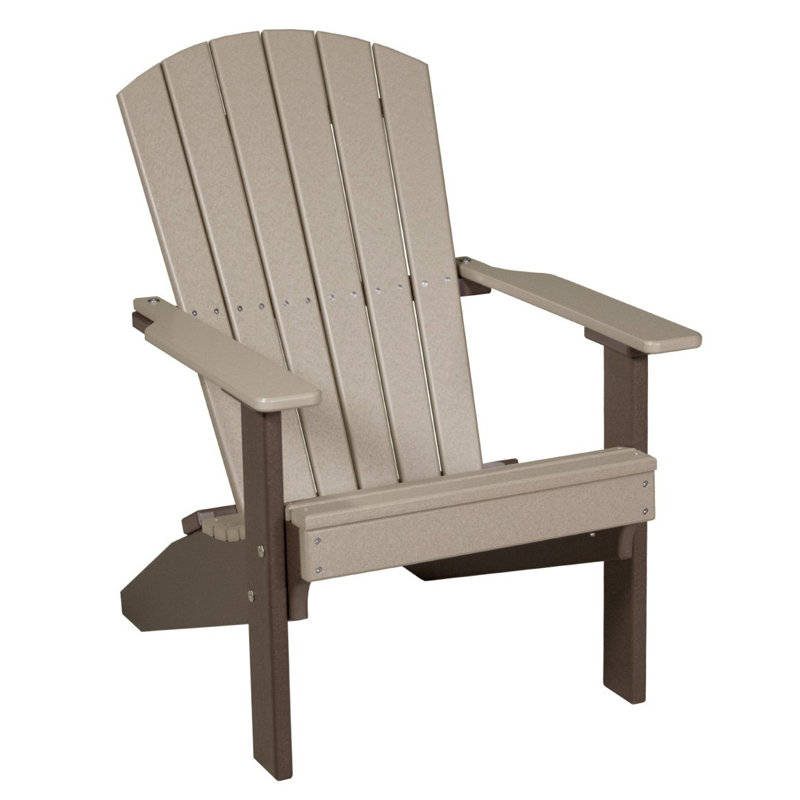 Chaise adirondack en plastique lakeside Kattamuri, Bois vieilli / brun châtaignier