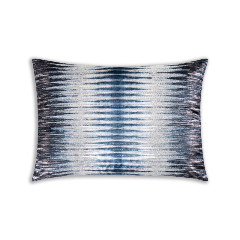 Cloud9 Design Bali Patterned Velvet Decorative Pillow Wave Print Accent Cushion 20"x14"