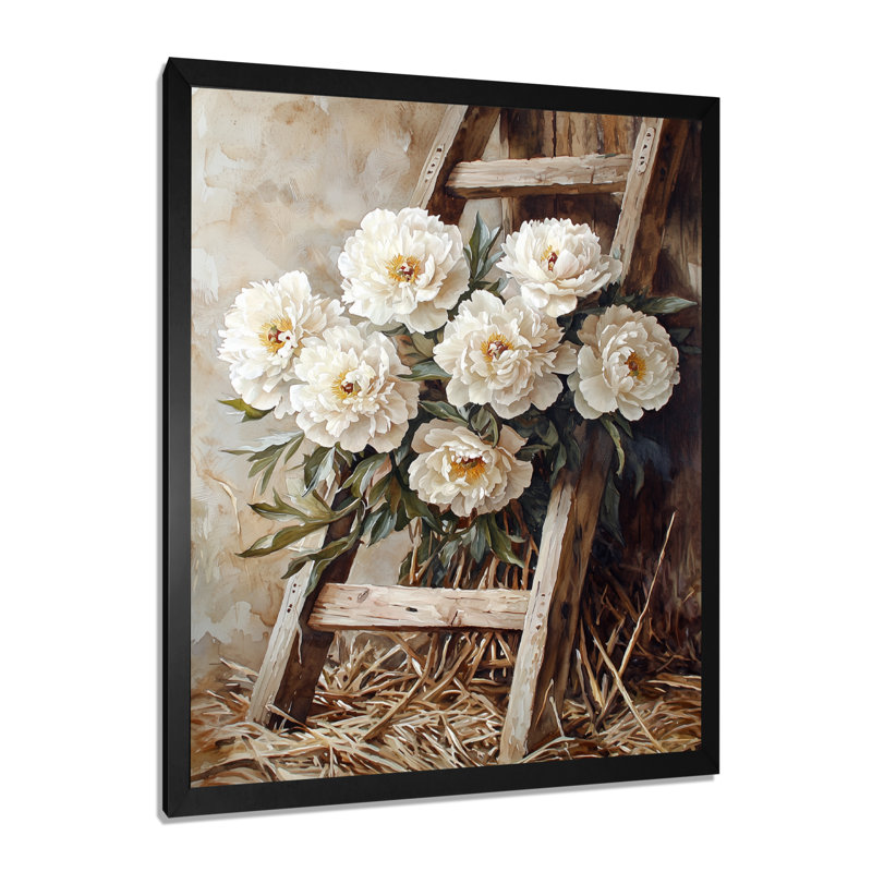 Barraclough - Floral Canvas Prints, 44" H x 34" W, Noir, Reproduction encadrée d'une seule photo