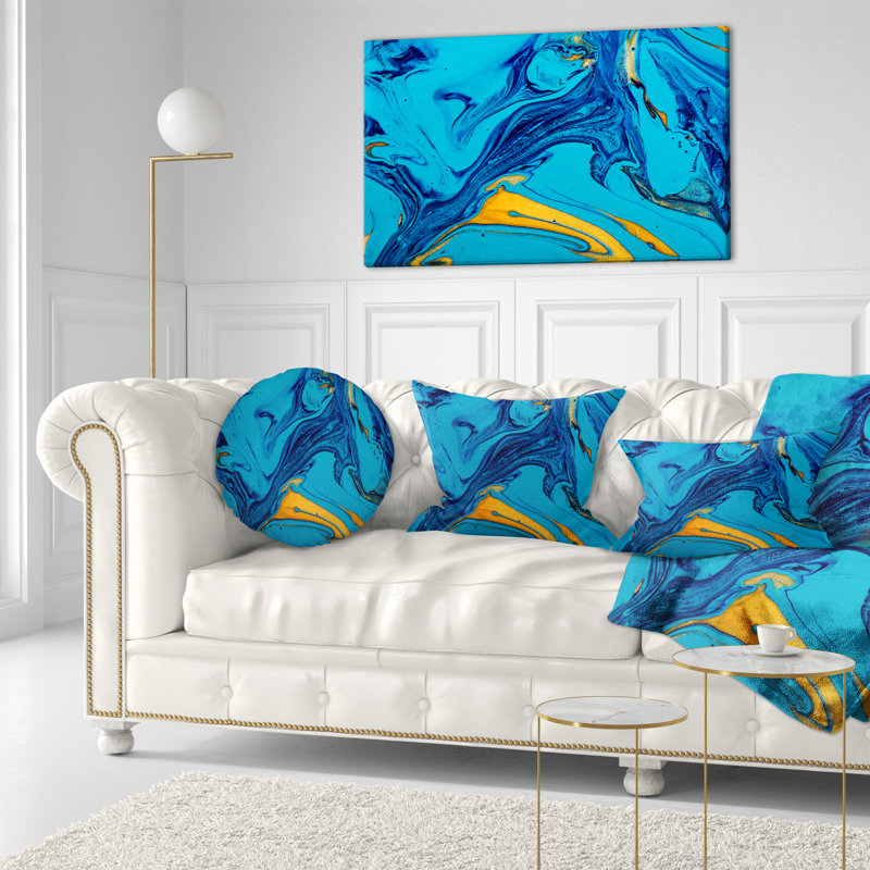 Coussin abstrait en acrylique abstrait à peindre, 12 po x 20 po, Coussin lombaire