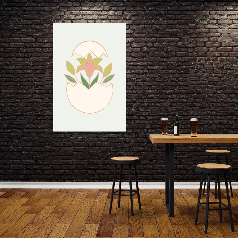 Reproduction d'art mural de fleur de lys délicat minimaliste abstrait fleur de lis nature, 60" H x 40" W