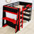 Full Size Loft Bed with Side-Mounted Desk, LED Lighting and Storage Shelves-816264573