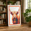 Highland Cattle Gaze Boho - Wrapped Canvas-2045119265-2045119287