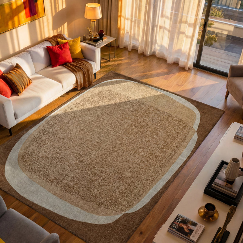 Jacquard Recycled P.E.T Rug, Brown, Rectangle 170 x 240 cm