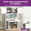 Table de couture extensible Balconera avec armoire de rangement et prises de courant-119182508