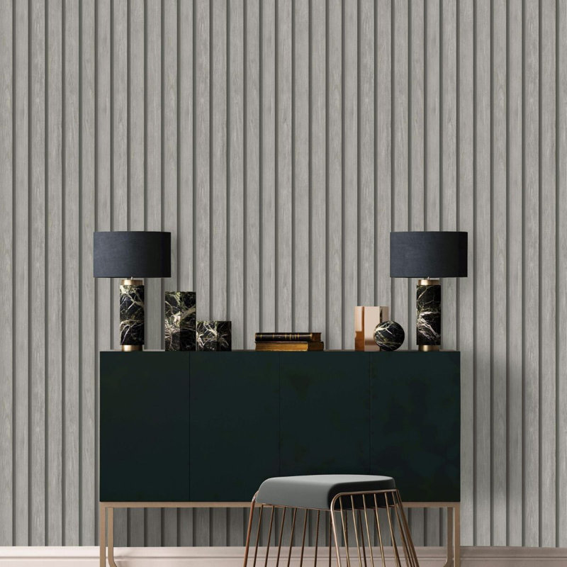 Spinney 53cm x 10.5cm Matte Wallpaper Roll, Grey