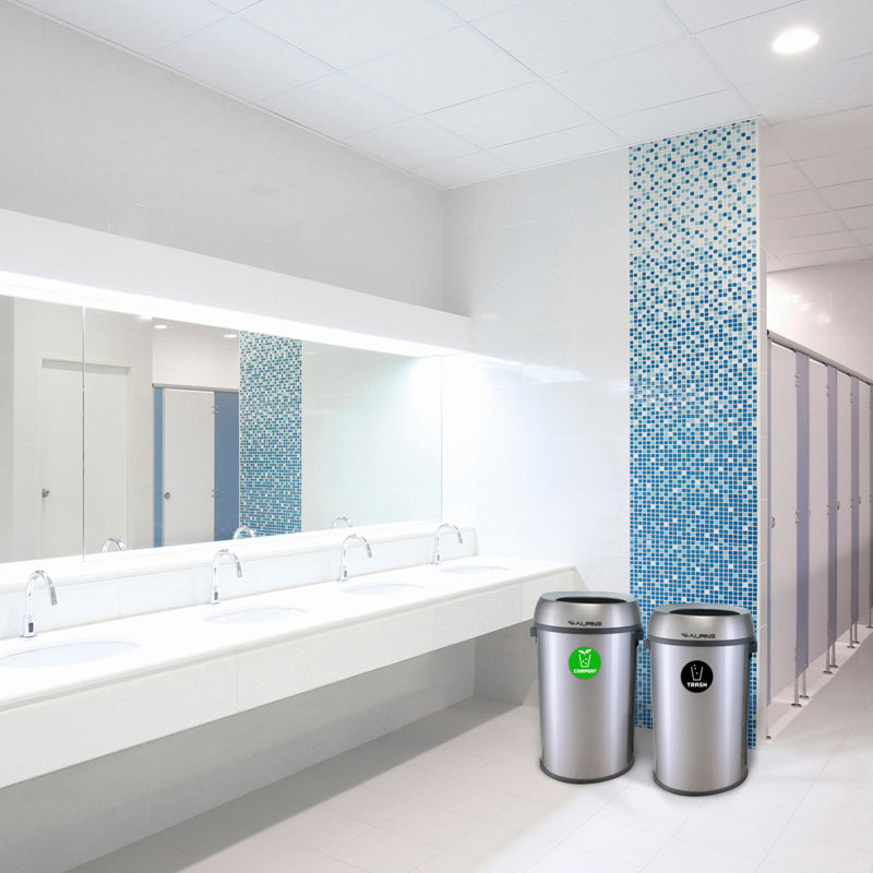 Station de compost et poubelle en acier inoxydable 17 gallons