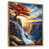 Toile avec cadre flottant or