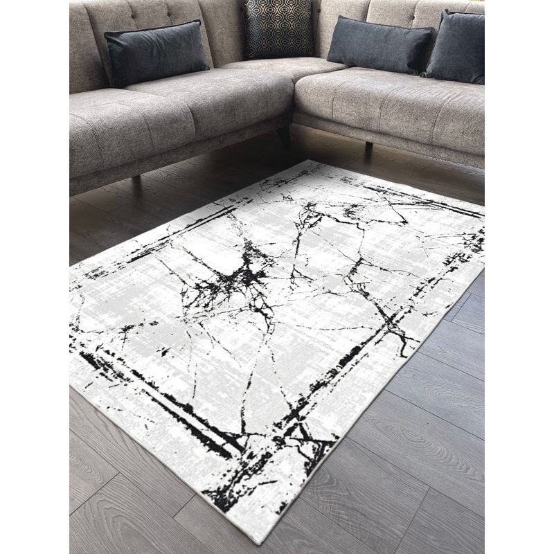 Tapis en coton Deonte, Tapis de couloir 2 pi 7 po x 9 pi 10 po