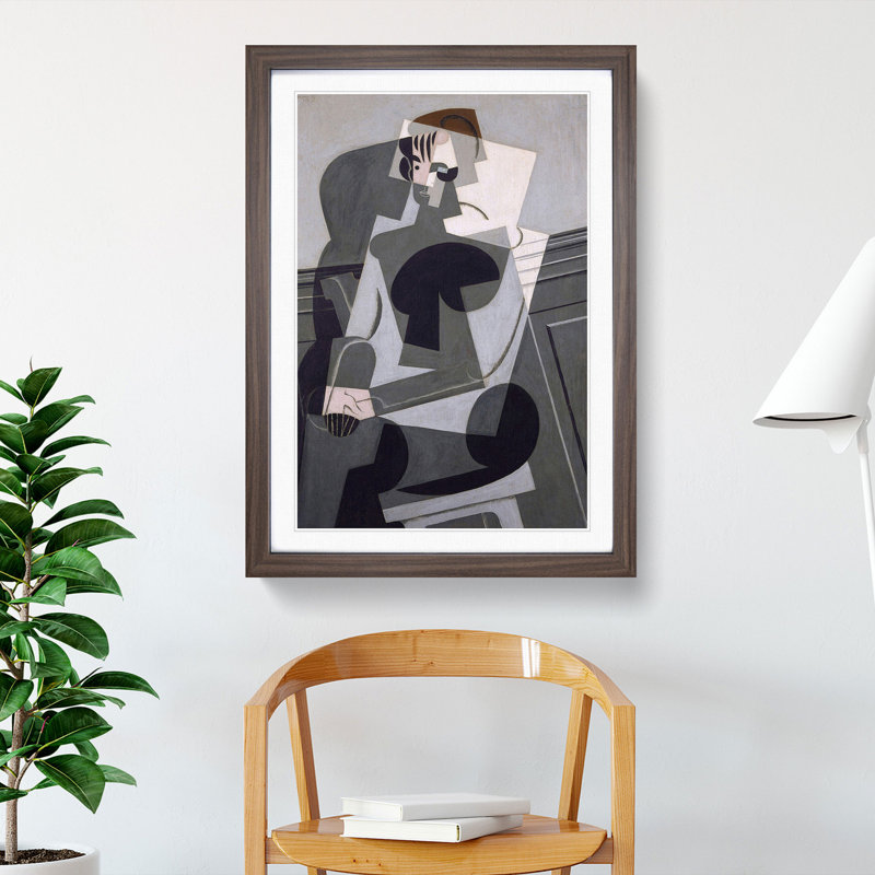 Portrait Josette Gris by Juan Gris - Picture Frame Painting, 48cm H x 36cm W x 2cm D, Walnut Framed