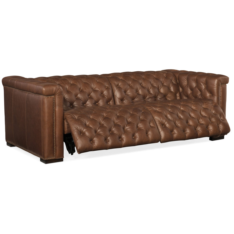 Savion 89'' Leather Power Reclining Sofa