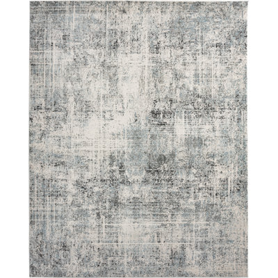 Abstract Area Rug in Grey