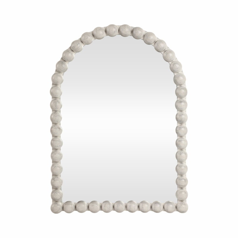 Grand miroir arqué Knobby de Sagebrook Home - Élégant panneau de fibres à densité moyenne blanc et verre, parfaitement dimensionné au format 22 x 30 pour la décoration intérieure