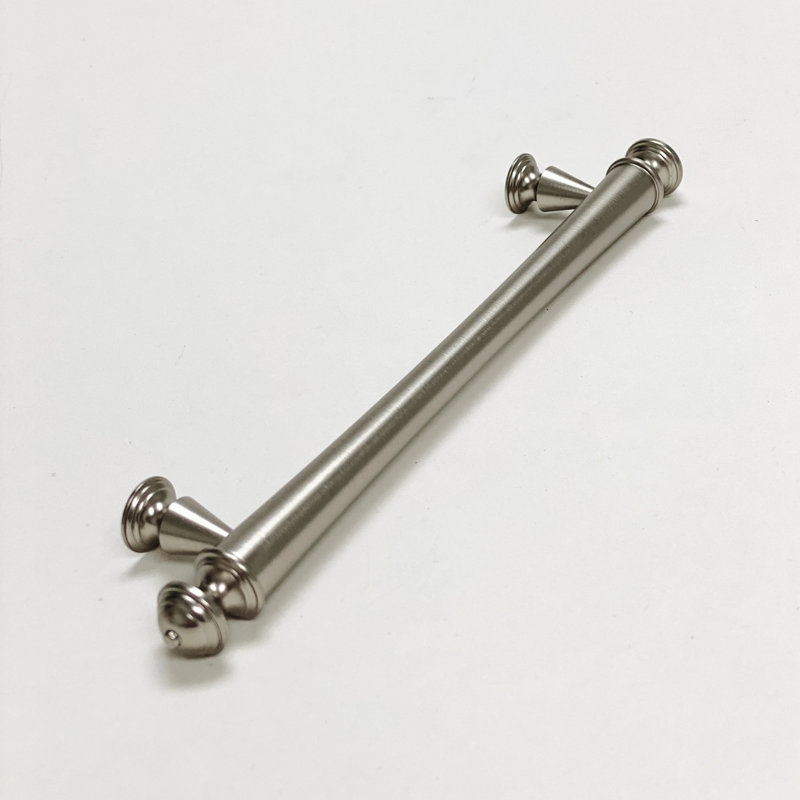 Emmeline Solid Brass Drawer Pull, Brushed Nickel, 7"