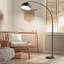 Lampe sur pied arquée 78,7 po Emersynn avec télécommande, ampoule DEL incluse et abat-jour en métal-1898860281