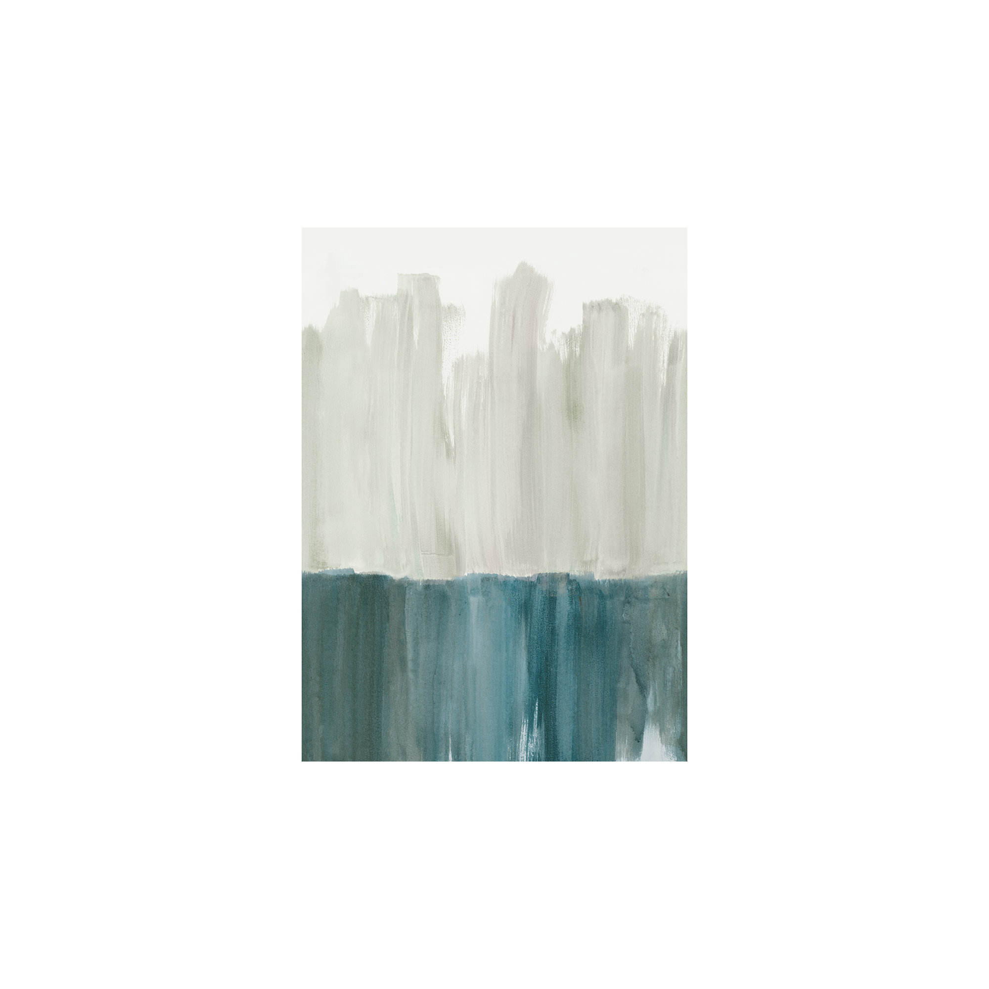 Abstract Color Landscape Fern & Morning Dew Peel and Stick Wall Mural