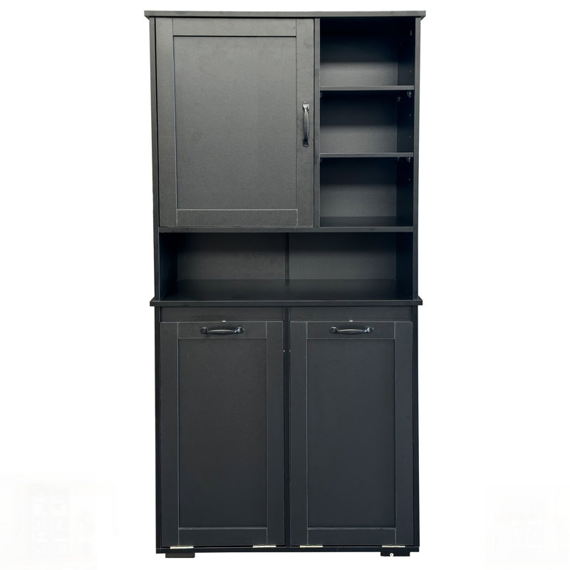 Freestanding Laundry Cabinet with Tilt-Out Hamper, Adjustable Shelves, and Multiple Storage Solutions for Organized Living.