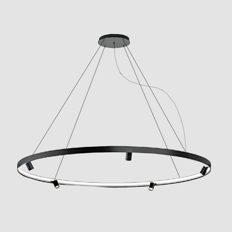 Arena Chandeliers, Black, 2.0625" H x 57.875" W x 57.875" D