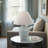 Red Barrel Studio® 24" Ceramic Jug Table Lamp, Blue With Tapered Shade