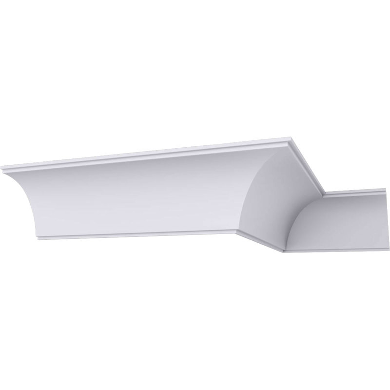 Moulure en forme de couronne Endurathane Classic, H 6 1/4 po x P 6 1/4 po x F 8 7/8 po x L 94 1/2 po, apprêtée en usine
