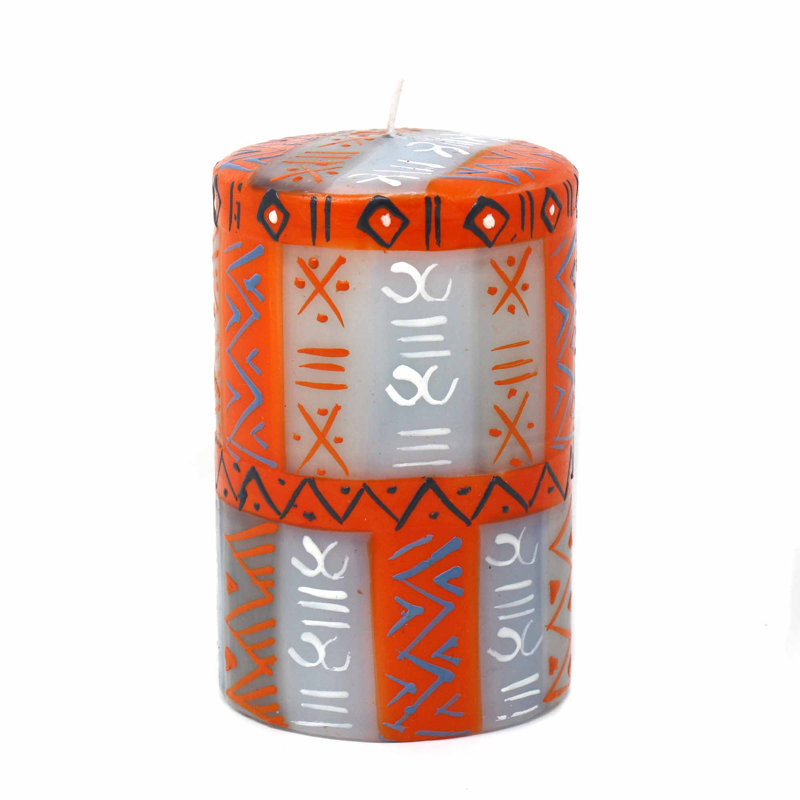 Bougie d’un pilier sans parfum highland dunes, Orange / Noir / Bleu