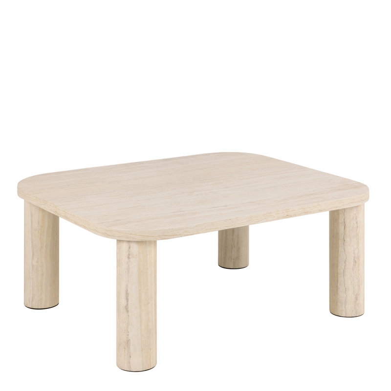 Solano Coffee Table, Light Travertine, 36cm H x 60cm L x 60cm W