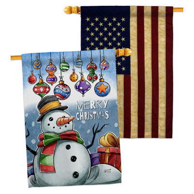 Drapeau de maison en polyester 2 côtés 4 pi x 3 pi 4 po Winter Yard